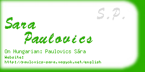 sara paulovics business card